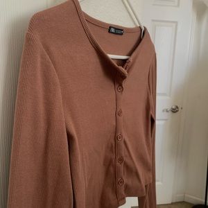 Zara Blush pink cropped cardigan
